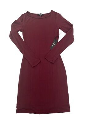 NWT LULUS BURGUNDY BODY CON MINI DRESS SIZE XS